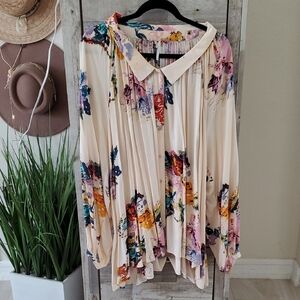 Free People Multicolor Floral Blouse